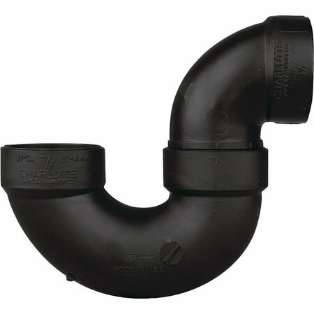 CHARLOTTE PIPE 2 In. Black ABS P-Trap ABS 00706X 0800HA